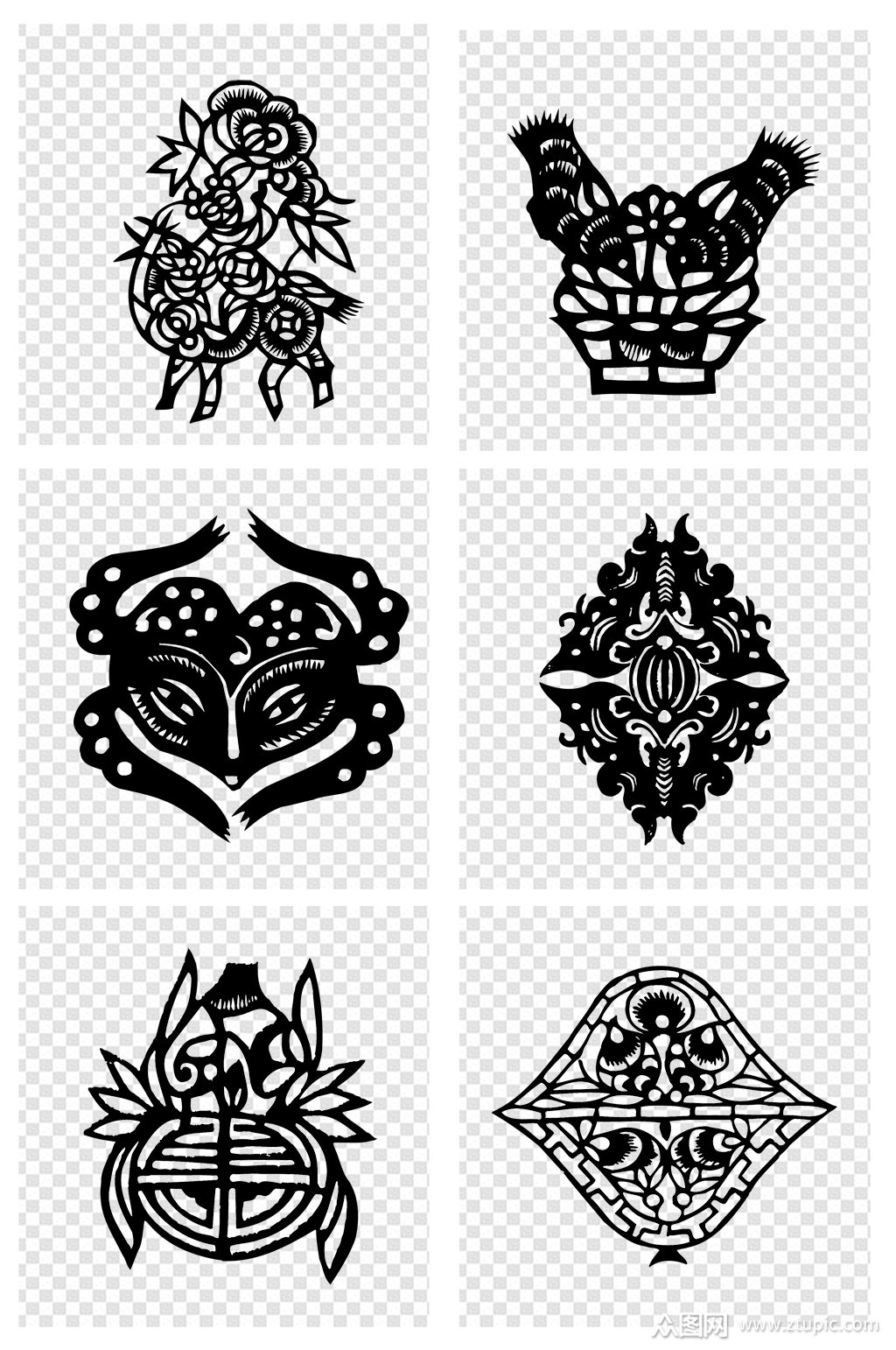 窗花剪纸线条素材