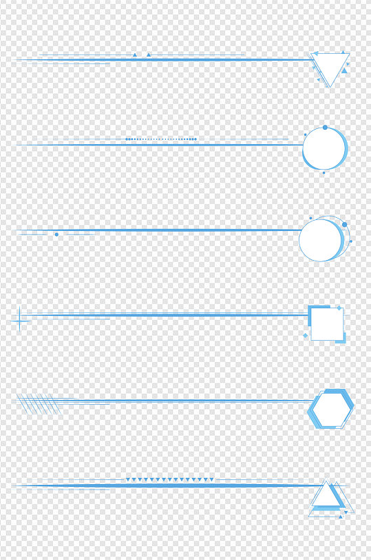 边线蓝色几何线条分段线