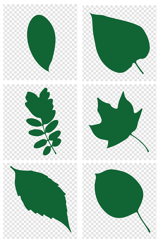 叶子剪影树叶轮廓素材-众图网