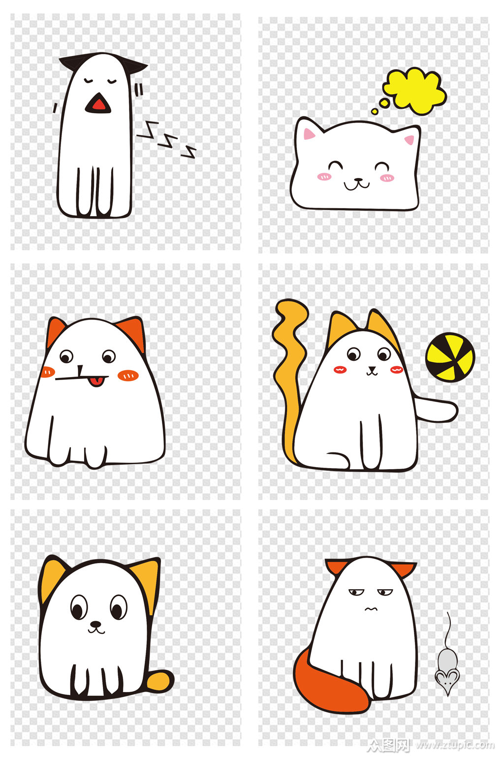 手绘卡通宠物可爱猫咪套图