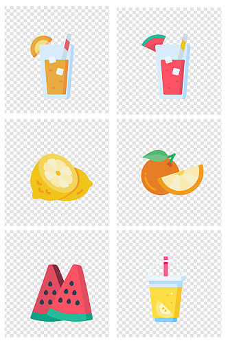 水果饮料西瓜水果茶图标素材
