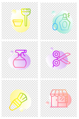 美容美发理发工具沙龙图标