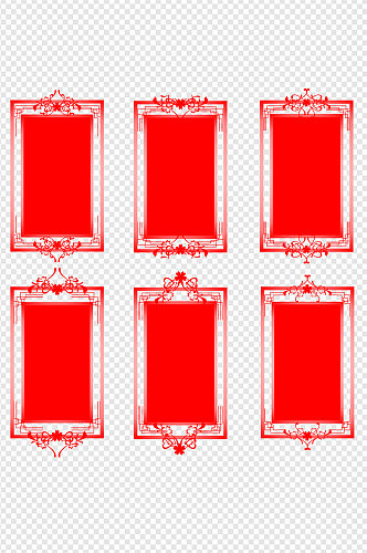 中国古典红色边框设计图案