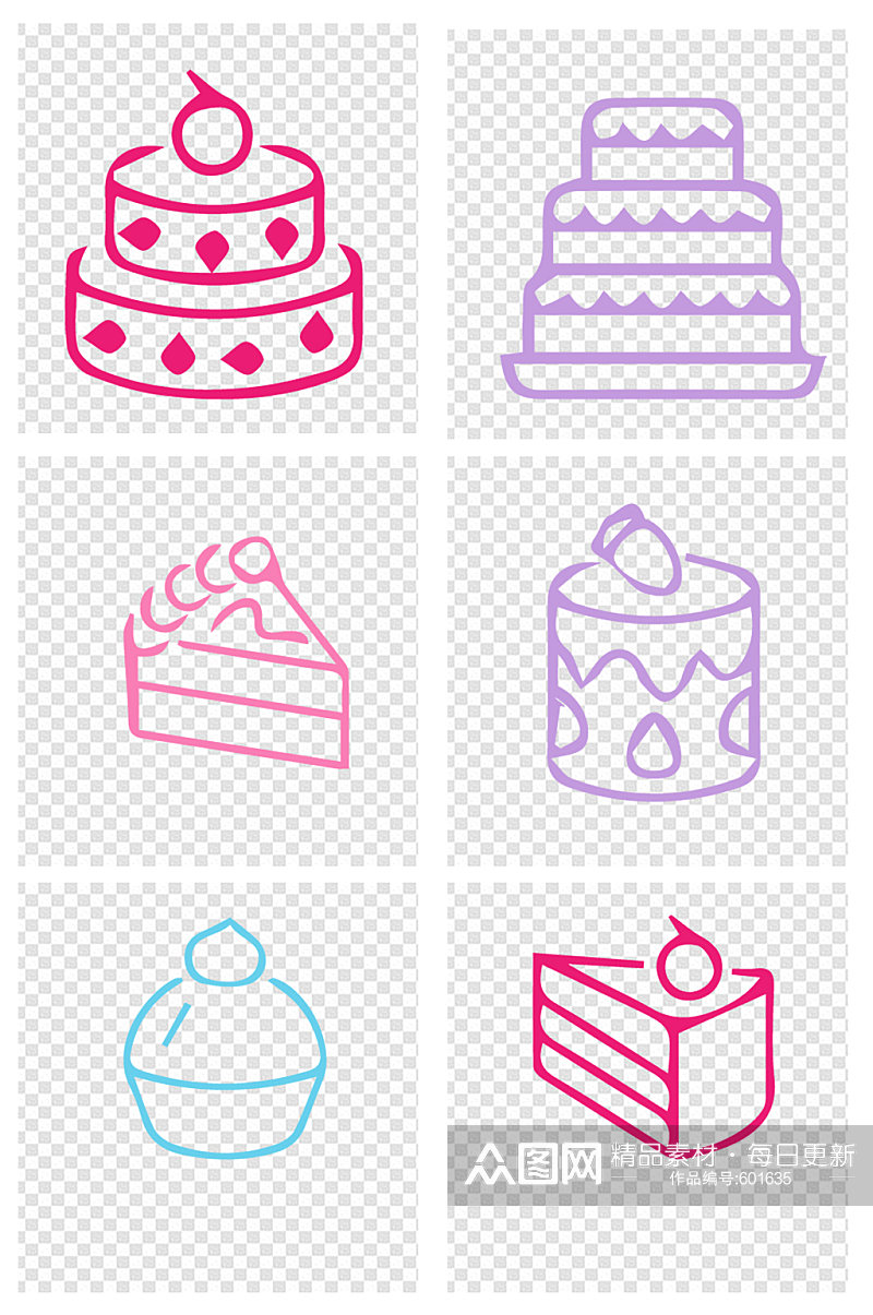 简易生日小蛋糕图标素材