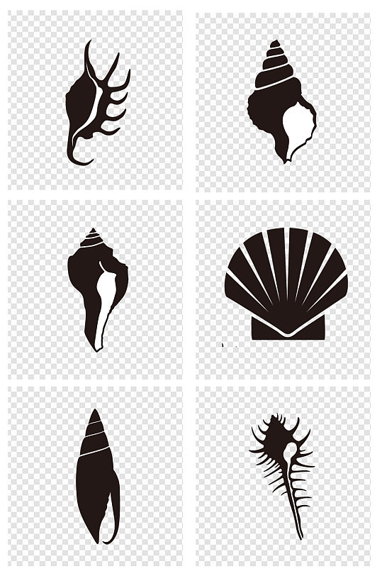 海洋海螺剪影素材