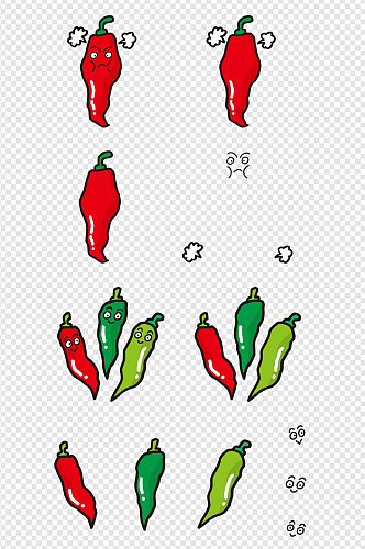 卡通手绘红辣椒蔬菜