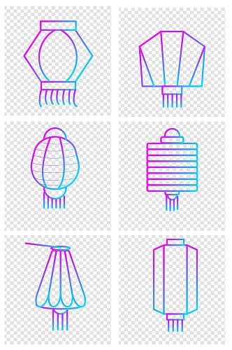 渐变灯笼春节元素