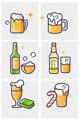 扁平啤酒图标素材