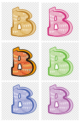 字母B手绘装饰图案