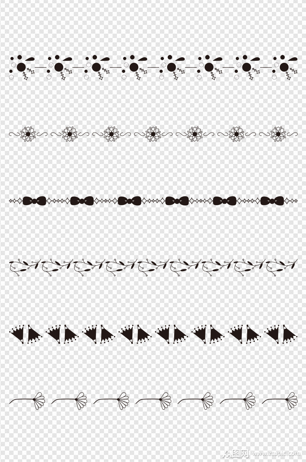 黑白分割线分段线素材模板下载-编号606096-众图网