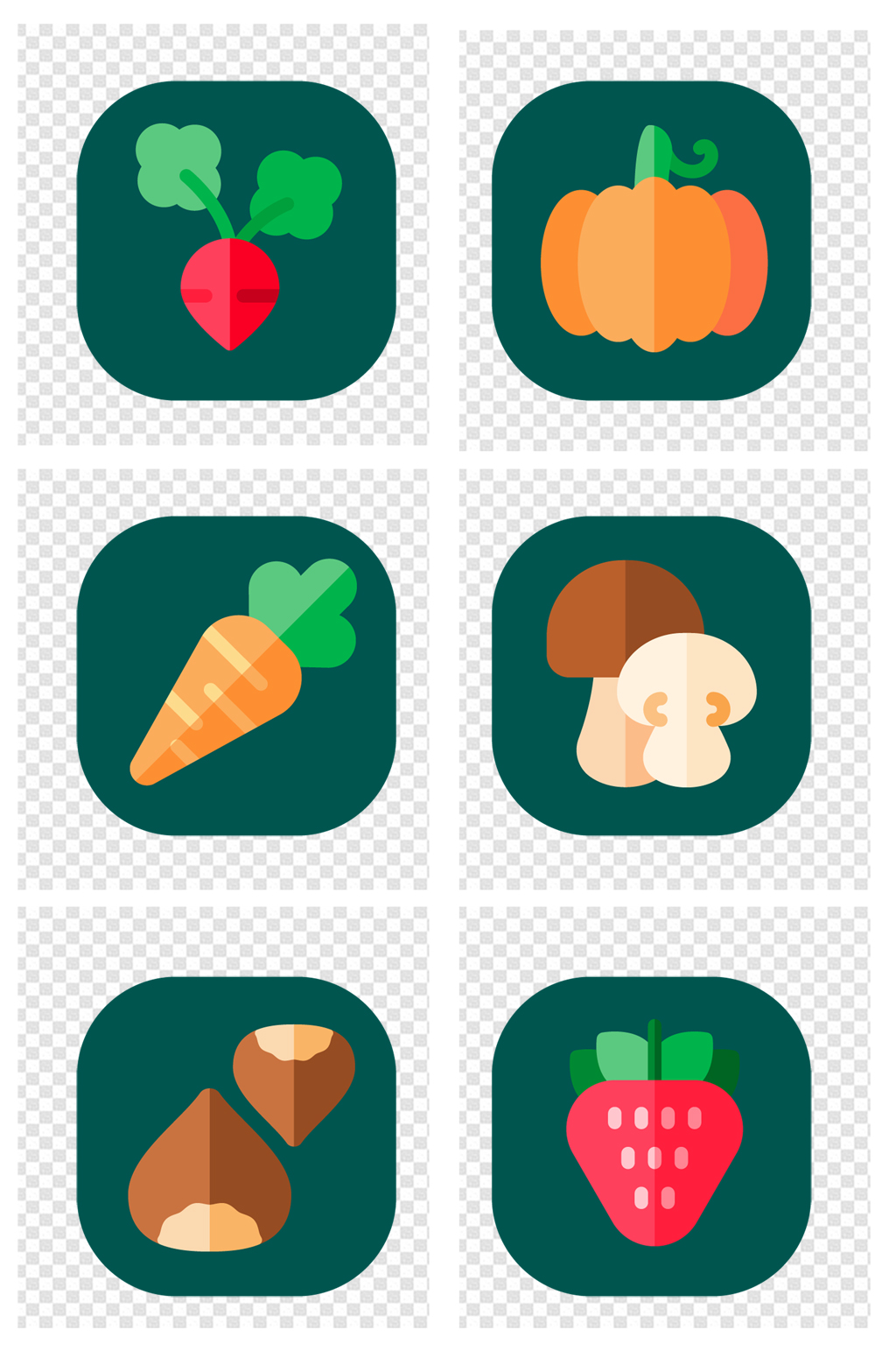 有机生鲜蔬菜分类图标素材