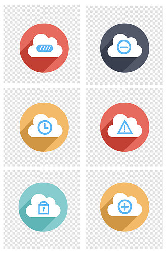 手绘圆形云图标识标集