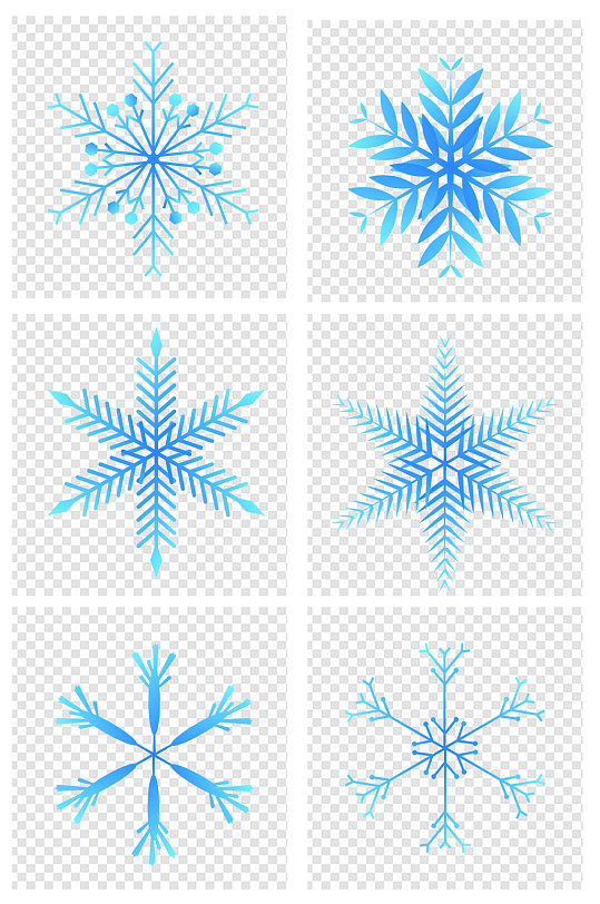 霜花雪花冰霜节气装饰素材