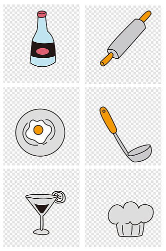 创意卡通厨房工具装饰图案