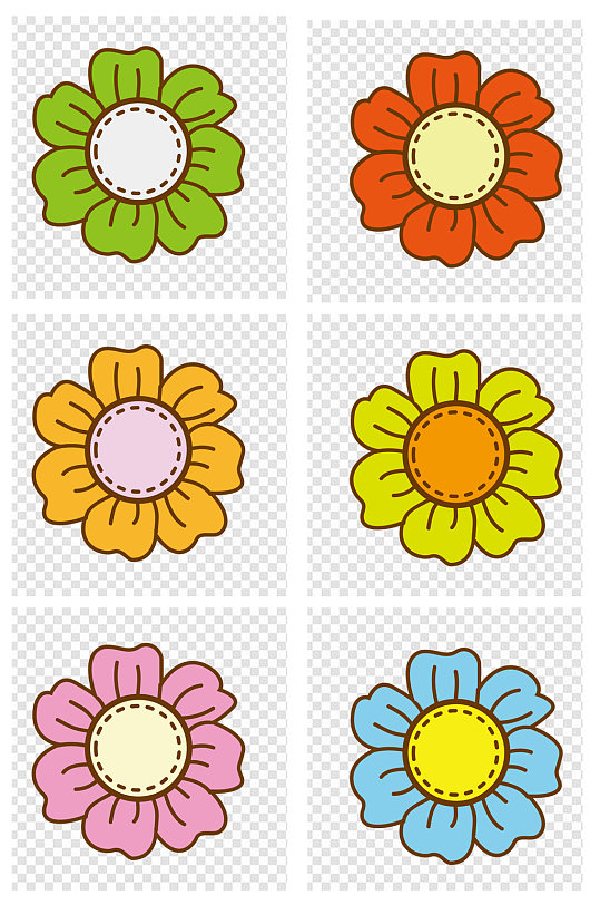 清新时尚卡通花朵套图-众图网