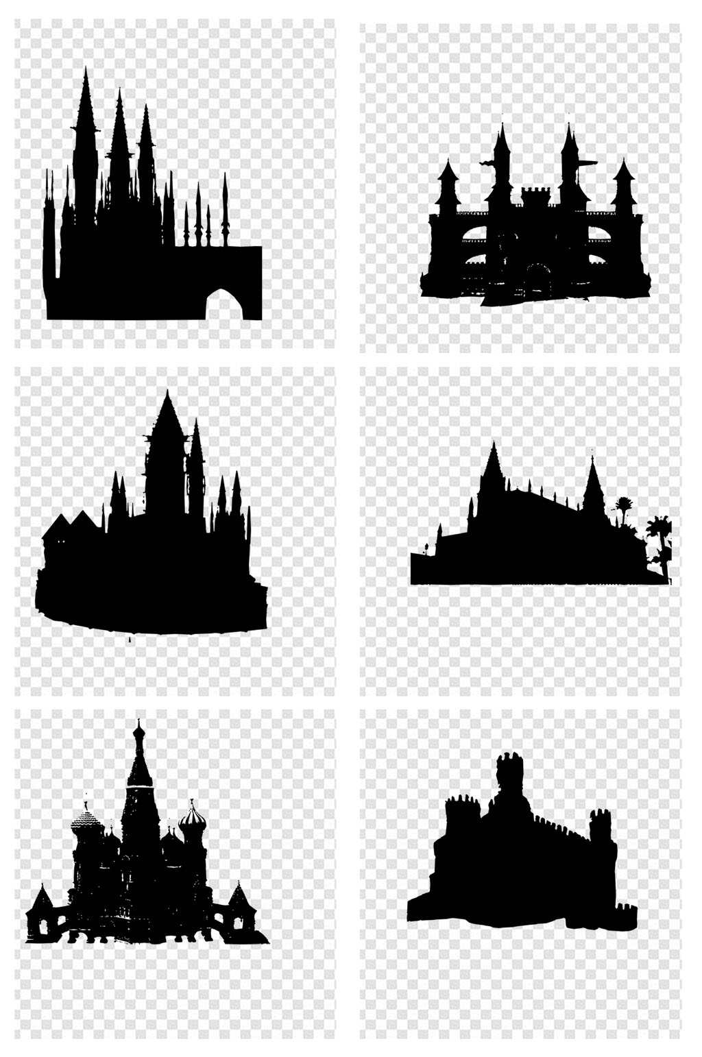 童话城堡剪影图片