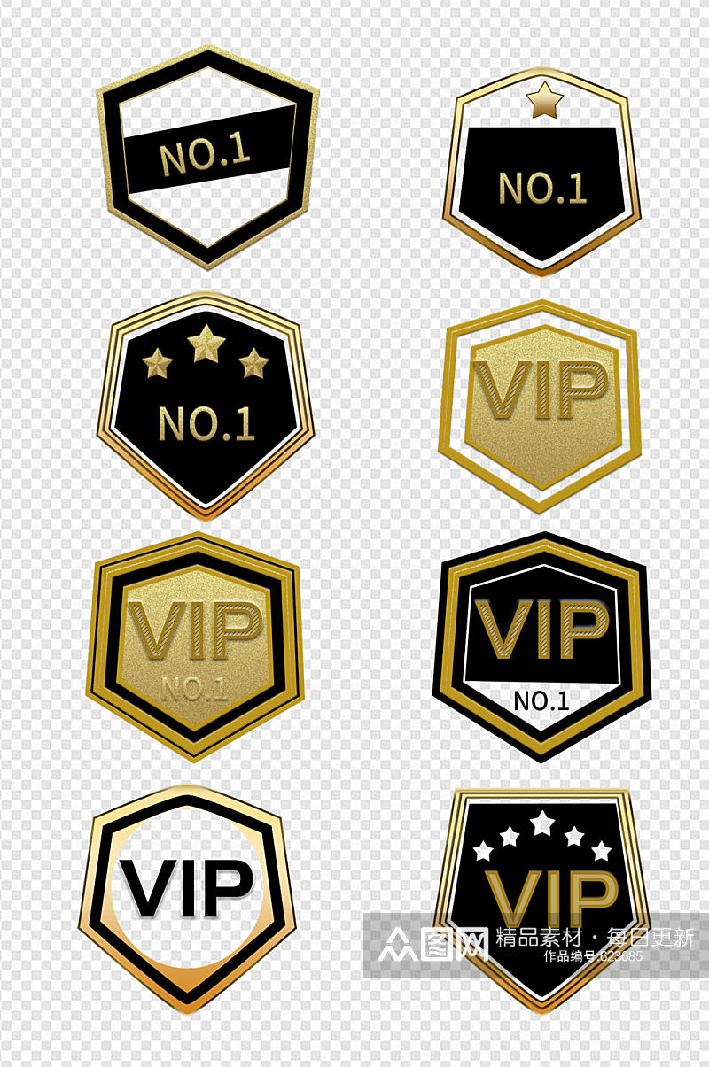 欧式认证VIP标签徽章图片素材