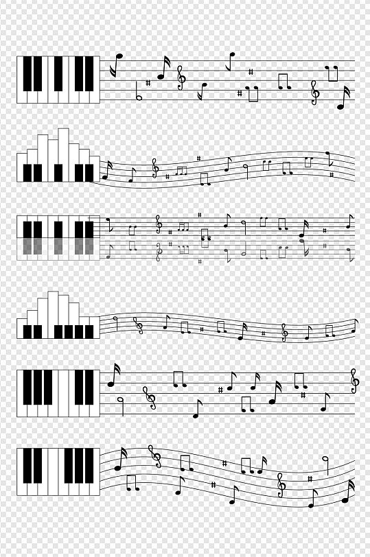 钢琴乐谱音符音乐五线谱素材
