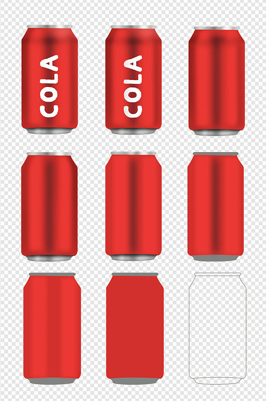 可口可乐红色包装透明素材