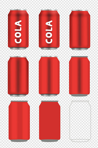 可口可乐红色包装透明素材