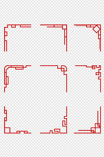 中式边角中国风古典边框装饰素材