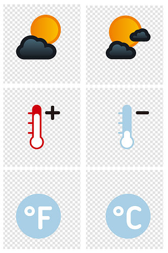 天气预报简约标识素材