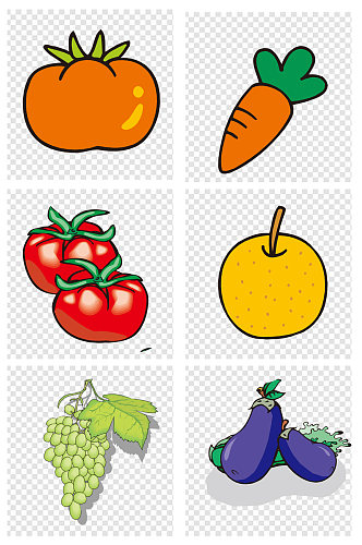 手绘水果蔬菜素材