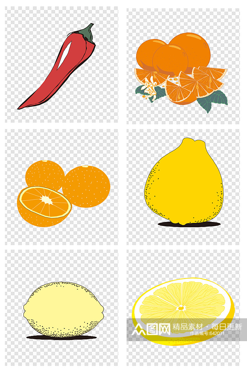 卡通手绘新鲜水果素材素材