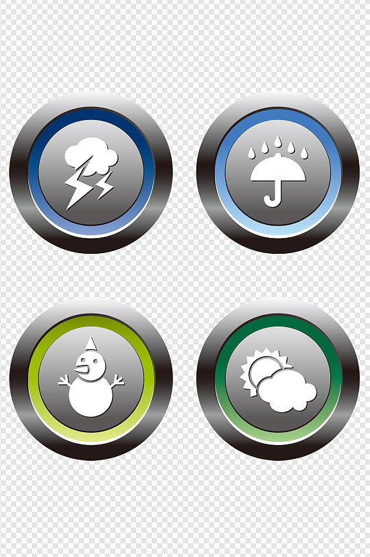 圆形天气预报按钮素材