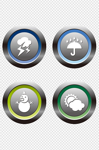 圆形天气预报按钮素材