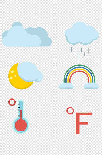 手绘天气预报图标素材