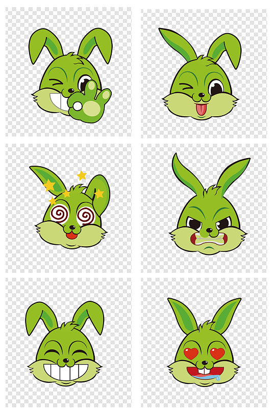卡通卡爱兔子兔头素材