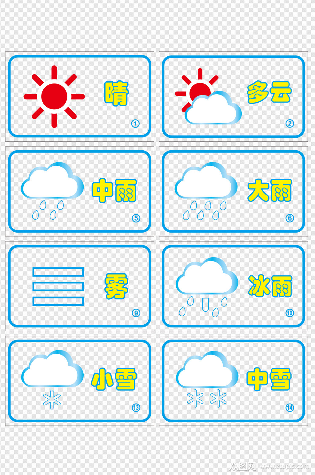手绘天气预报素材素材