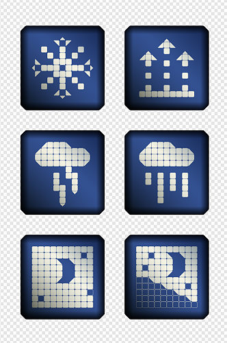 方形天气预报图标素材