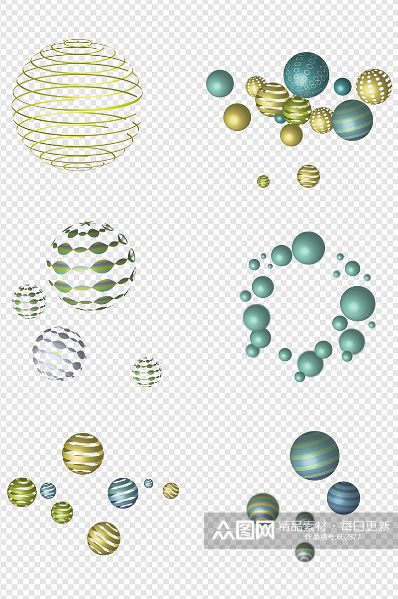 抽象漂浮球立体三维元素素材