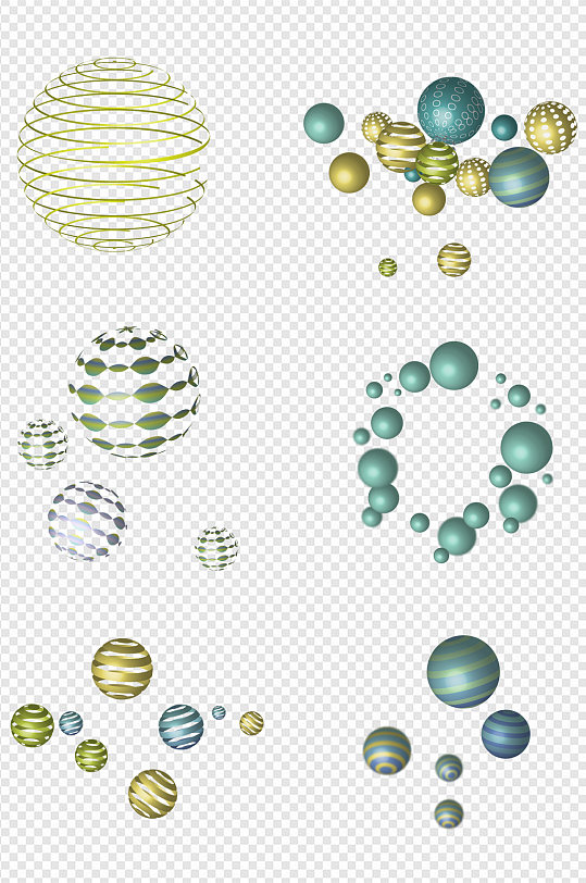 抽象漂浮球立体三维元素