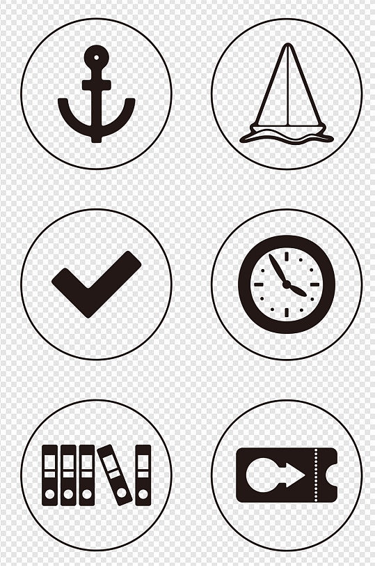 卡通对号符号对勾图标PNG免抠素材模板下载-编号888451-众图网