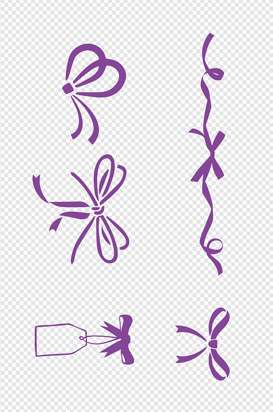 手绘蓝色蝴蝶结元素