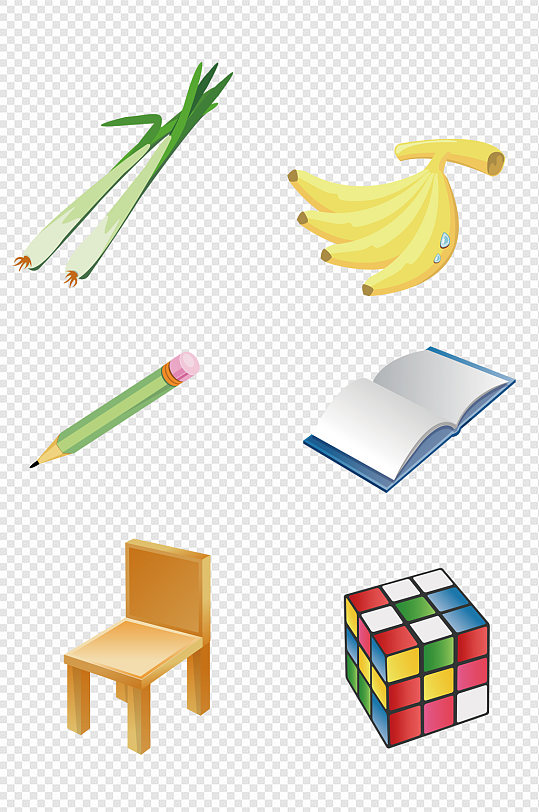 手绘卡通彩色生活用品素材