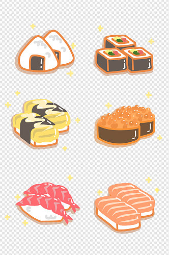 手绘寿司日料日式美食图案套图