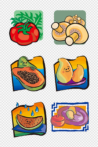 水彩画蔬菜水果背景素材