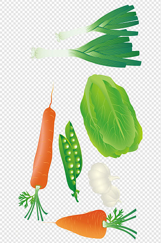 手绘卡通蔬菜青菜素材