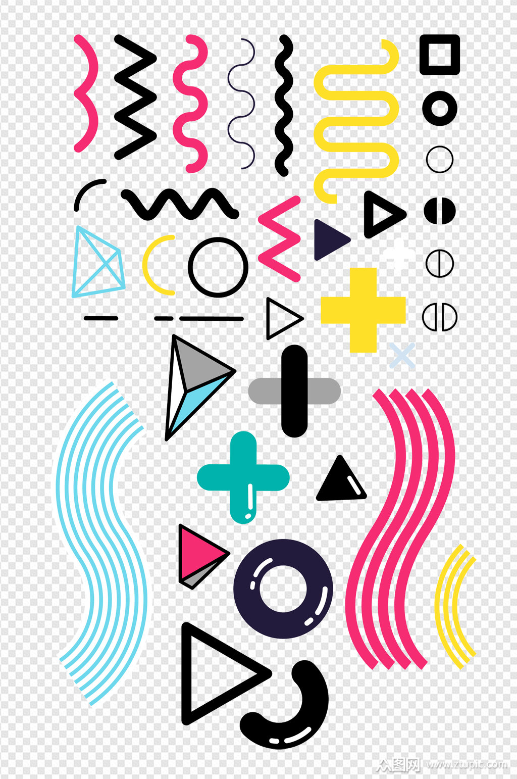 点线面几何简约可爱清新元素