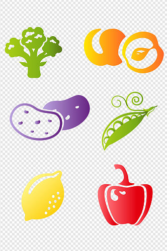 手绘水果蔬菜素材图片
