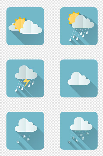 手绘天气预报图标素材