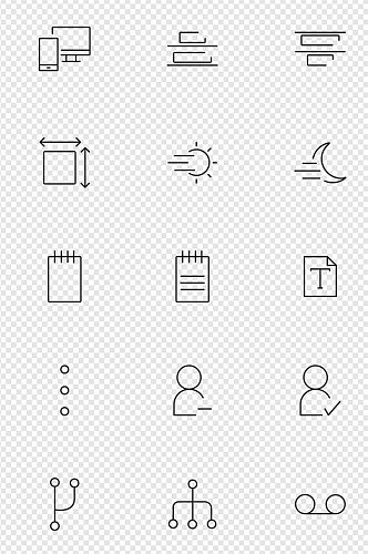 网页界面线条图标设计素材