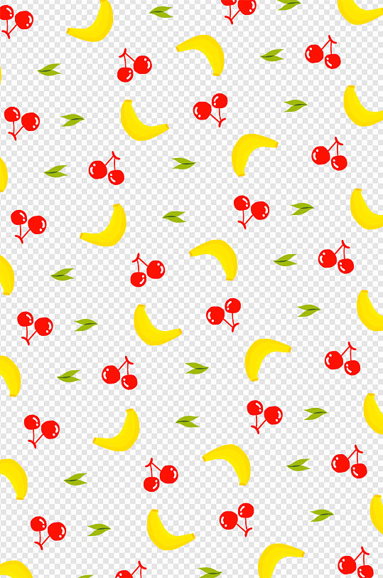 红色的樱桃香蕉底纹插画