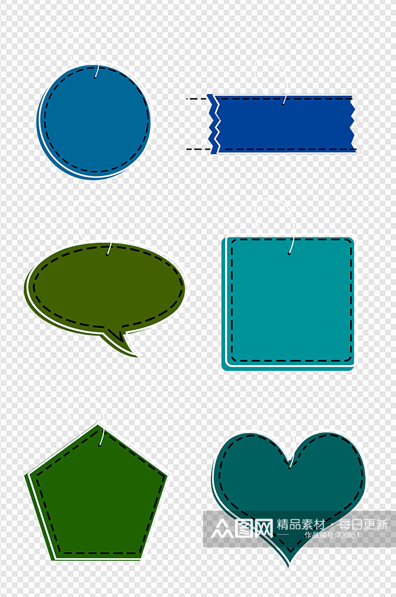 对话框装饰蓝色花框图案边框合集素材