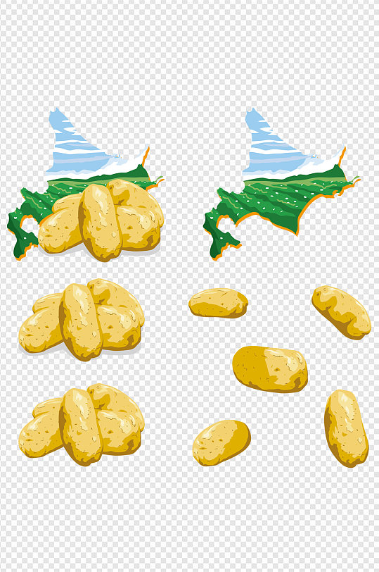 手绘创意蔬菜土豆素材