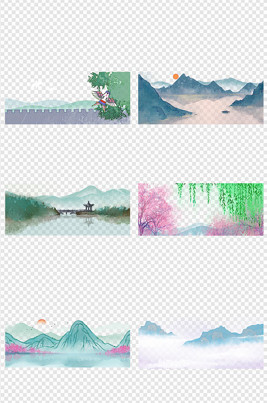 中国风水墨山水装饰画